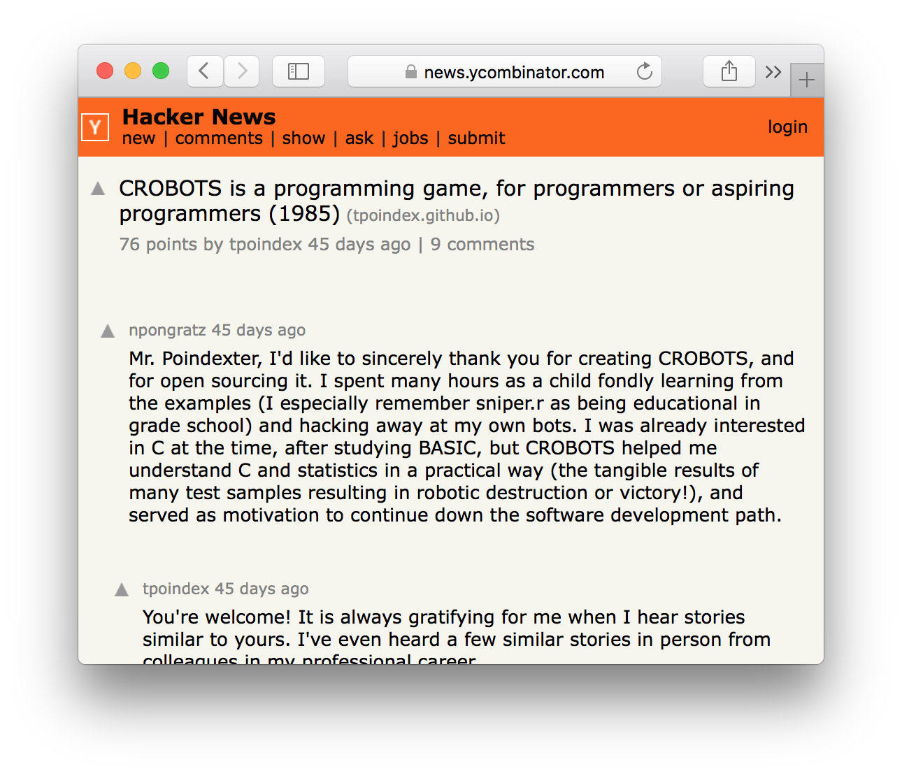 Visit the thread on Hacker News.